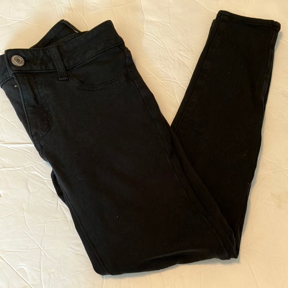 American Eagle black quilted jeggings Sz 2 regular - Picture 1 of 8